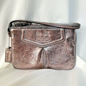 Coach Madison Metallic Leather Wristlet – Copper Finish